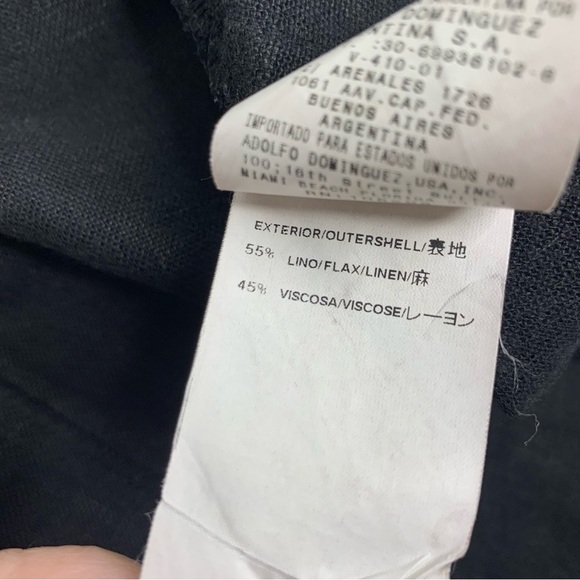 AD ADOLFO DOMINGUEZ Linen Blend Military Style Black Shirt Shacket sz 42‎ S / M - Picture 11 of 12